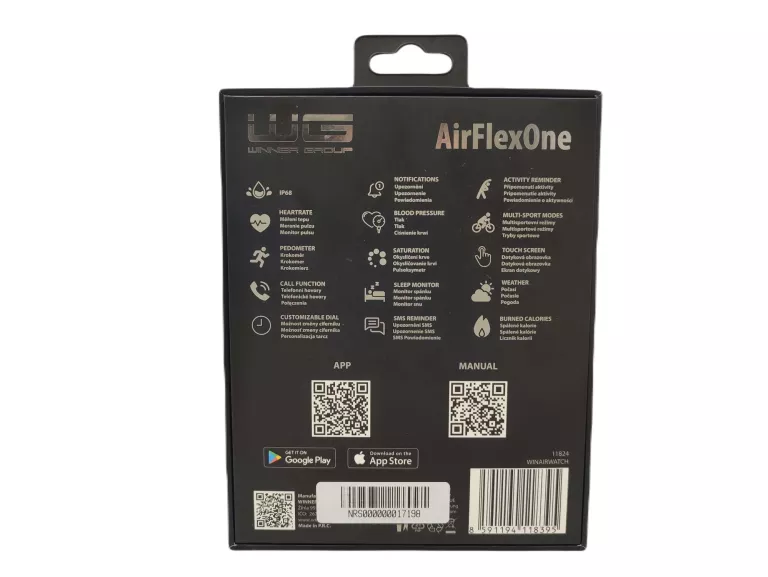 INTELIGENTNY ZEGAREK SMARTWATCH WG AIRFLEX ONE SREBRNY KOMPLET