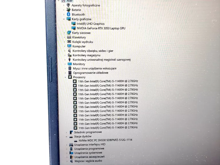 LAPTOP ACER NITRO 5 N20C1 I5/16RAM/RTX3050/512SSD