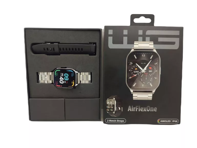 INTELIGENTNY ZEGAREK SMARTWATCH WG AIRFLEX ONE SREBRNY KOMPLET