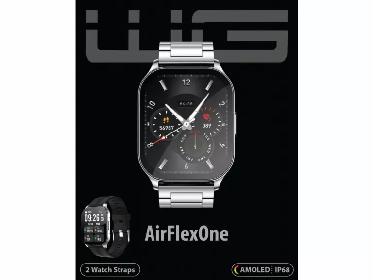 INTELIGENTNY ZEGAREK SMARTWATCH WG AIRFLEX ONE SREBRNY KOMPLET