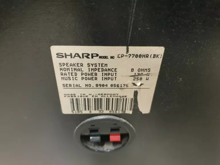 GŁOŚNIKI KOLUMNOWE SHARP CP-7700 DWIE SZTUKI 250W