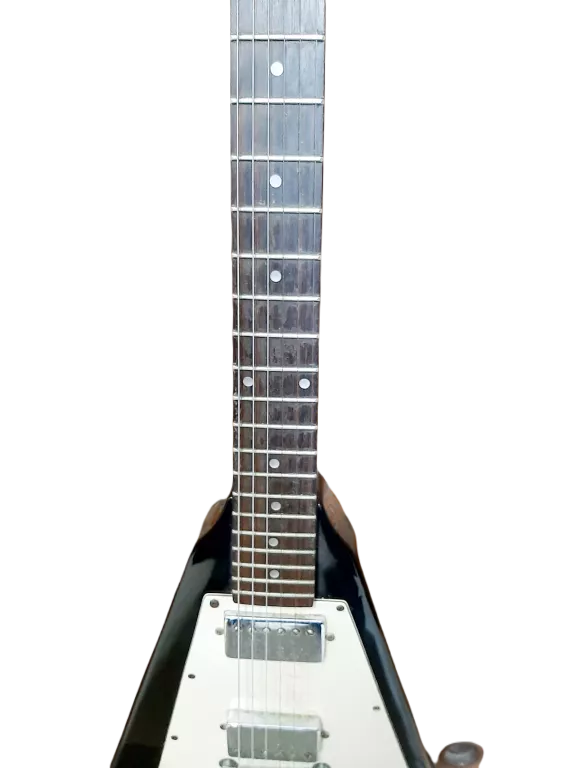GITARA ELEKTRYCZNA JACKY JACKSON FLYING V 2000S BLACK ZESTAW REPLIKA