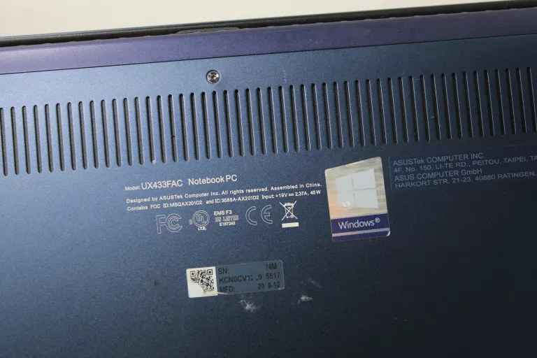 LAPTOP ASUS ZENBOOK 14 UX433FAC I7/16B/512GB SSD