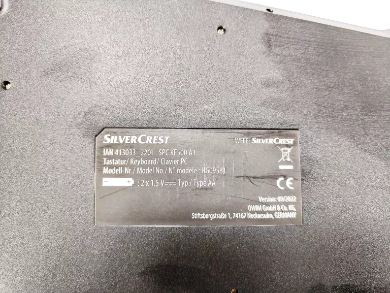 BEZPRZEWODOWA KLAWIATURA EGONOMICZNA SILVERCREST SPC KE 500A1 QWERTY