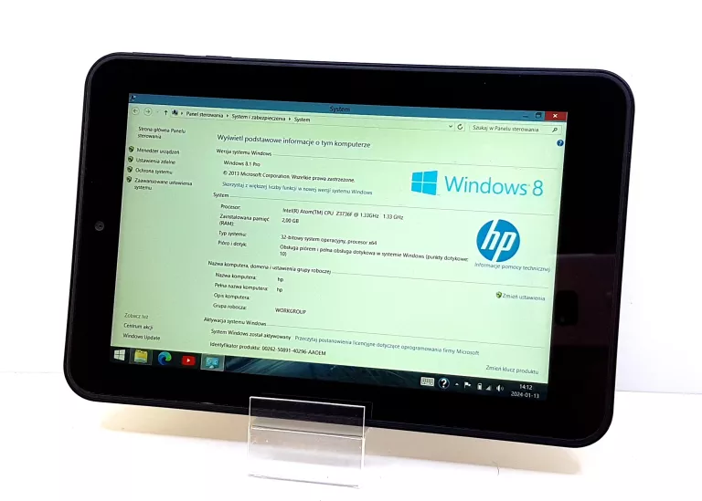 TABLET HP PRO 408 G1 8" 1280 X 800 INTEL ATOM Z3736F 2GB 32GB W8,1 PRO