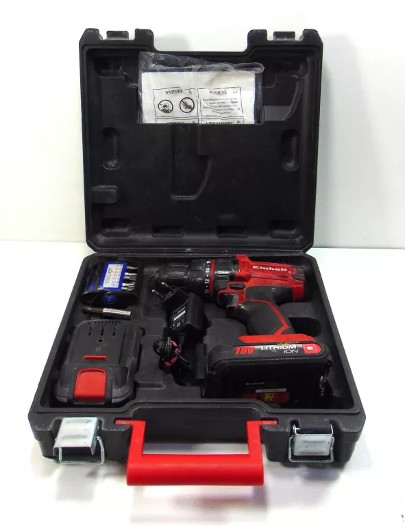 WKRĘTARKA EINHELL TC-CD-18-2LI + 2 AKU 18V + ZASIL+ WAL