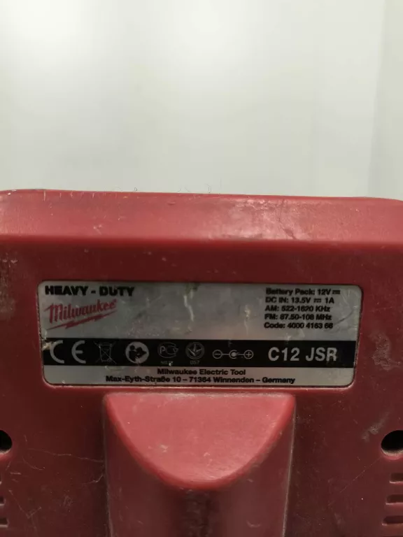 RADIO BUDOWLANE MILWAUKEE C12 JSR