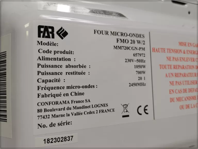 KUCHENKA MIKROFALOWA FAR FMO 20 W/2 JAK NOWA !!