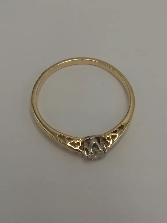 ZŁOTY PIERŚCIONEK Z BRYLANTEM JUBITOM 0,09CT SI1 585 1,27G R12 CERTYFIKAT