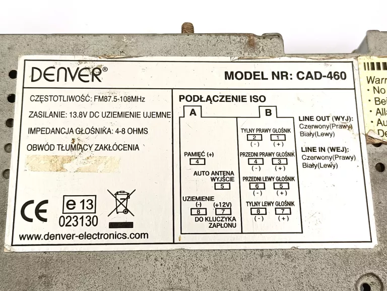 RADIO SAMOCHODOWE DENVER CAD-460