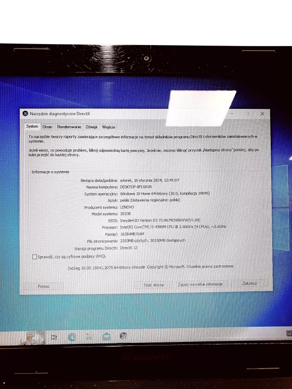 LAPTOP LENOVO G510 I5 /16GB/256GBSSD + ZASILACZ