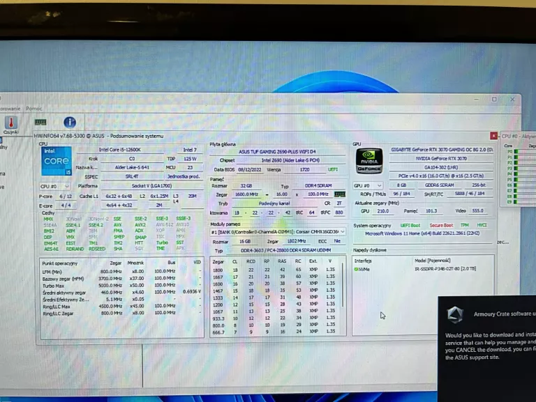 KOMPUTER STACJONARNY XKOM G4M3R ELITE I5-12600KF RTX 3070 32GB RAM 2TB SSD