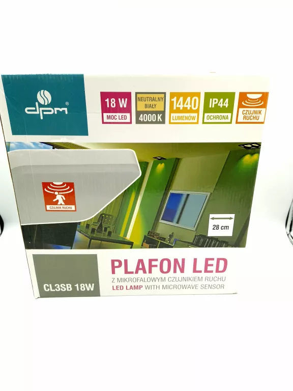 PLAFONIERA LED Z CZUJNIKIEM RUCHU I ZMIERZCHOWYM 18W 1440LM 4000K