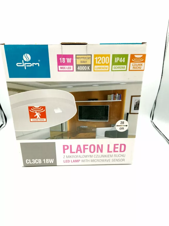 PLAFONIERA LED Z CZUJNIKIEM RUCHU I ZMIERZCHOWYM 18W 1440LM 4000K