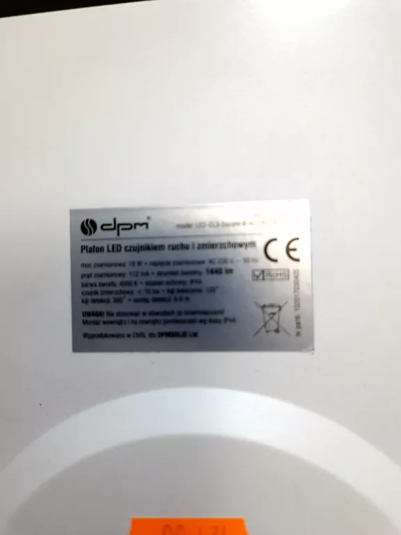 PLAFONIERA LED Z CZUJNIKIEM RUCHU I ZMIERZCHOWYM 18W 1440LM 4000K