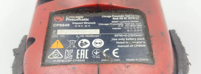 KLUCZ UDAROWY AKUMULATOROWY CHICAGO PNEUMATIC CP8849