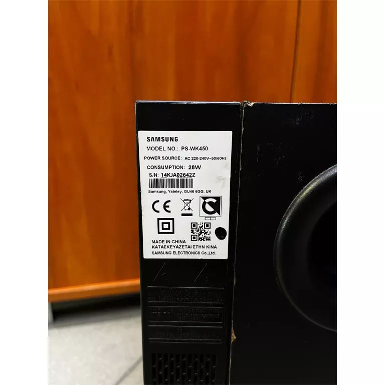zestaw-soundbar-subwoofer-samsung-ps-wk450-pilot-opis-sprawny-kolor-czarny