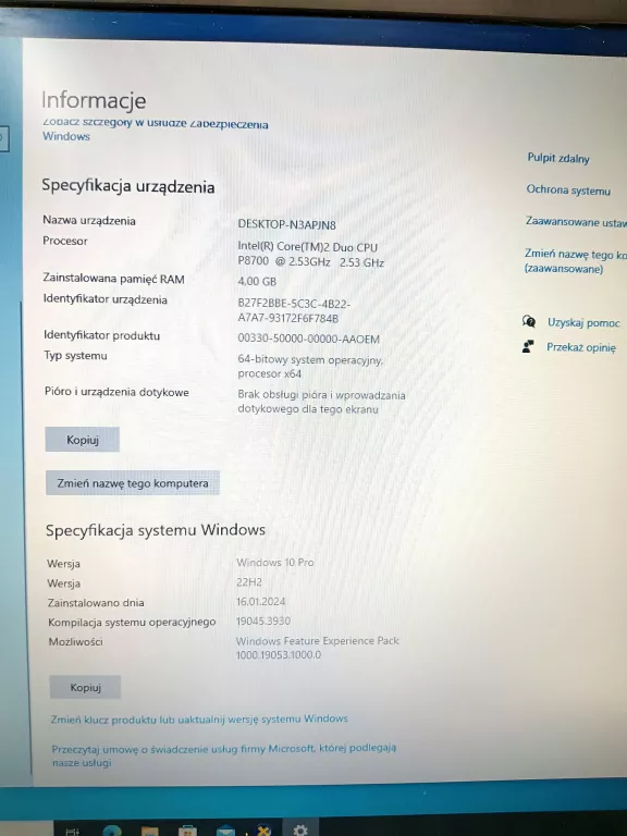 LAPTOP HP ELITEBOOK 8530P + ŁAD ( NAKLJEKI)