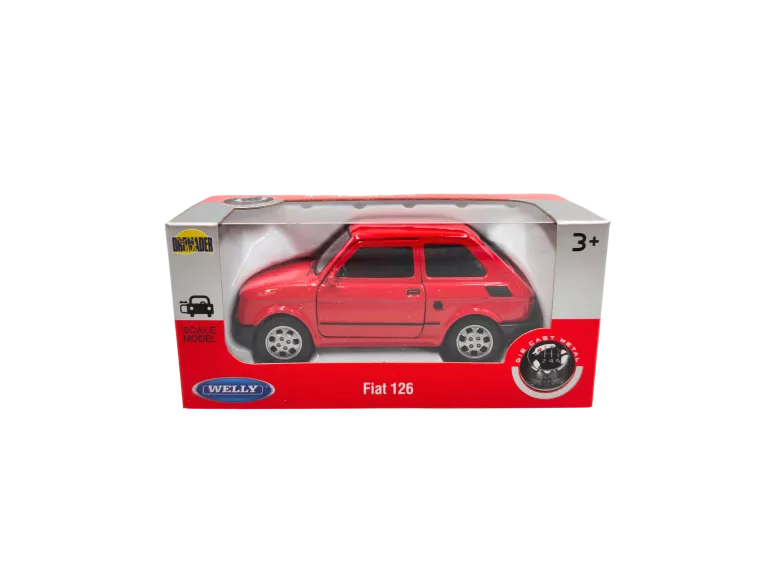 WELLY METALOWY MODEL 1:34 AUTO FIAT 126 MALUCH CZERWONY