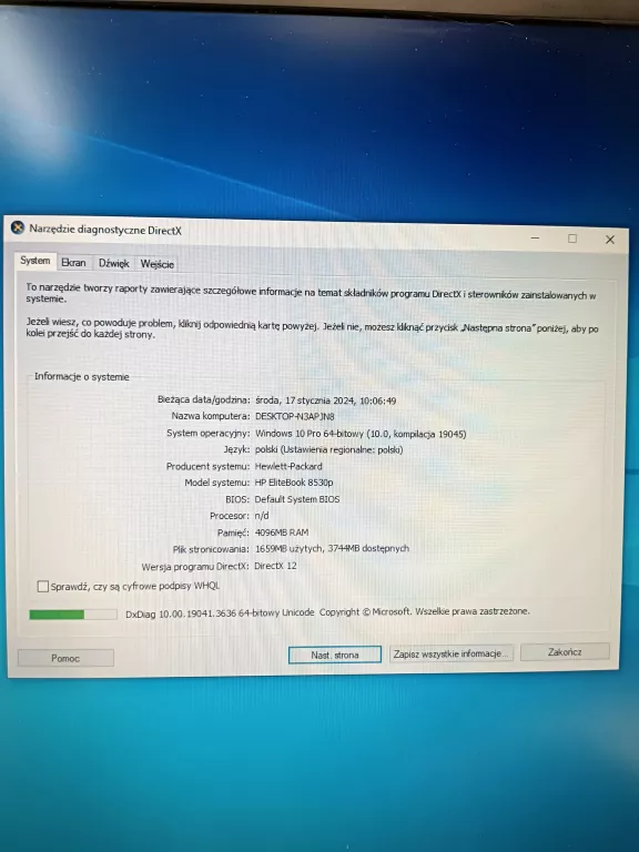 LAPTOP HP ELITEBOOK 8530P + ŁAD ( NAKLJEKI)