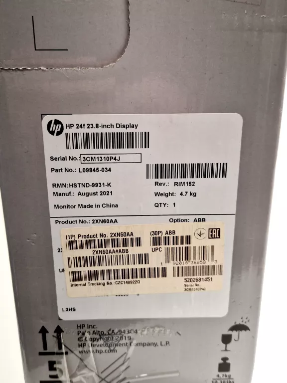 MONITOR HP 24F 23.8 CALI