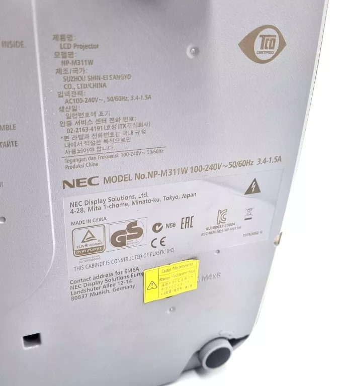PROJEKTOR NEC M311W/ NP16LP/ ZASILACZ