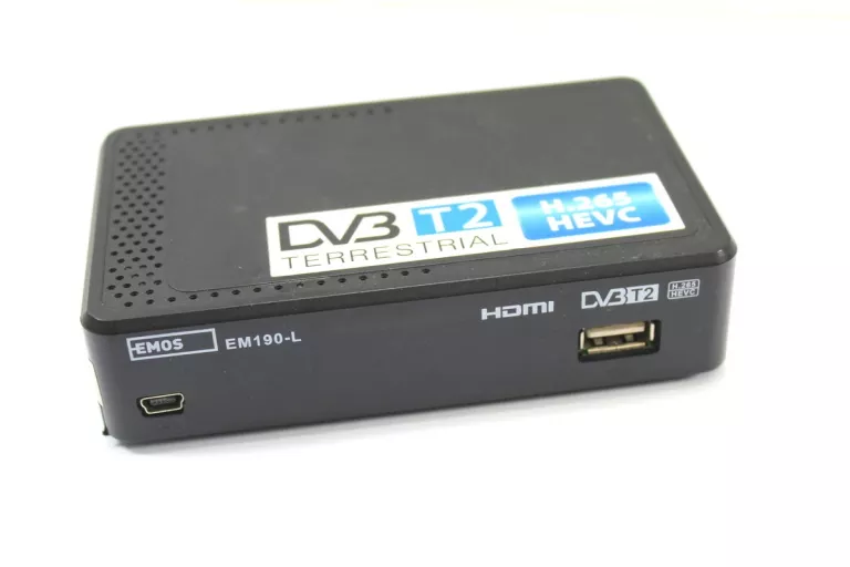 DEKODER TUNER DVB-T2 EMOS EM190-L + PILOT
