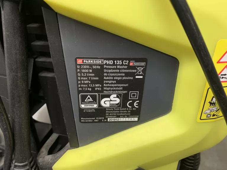 MYJKA CIŚNIENIOWA PARKSIDE PHD 135 C2 OPIS!