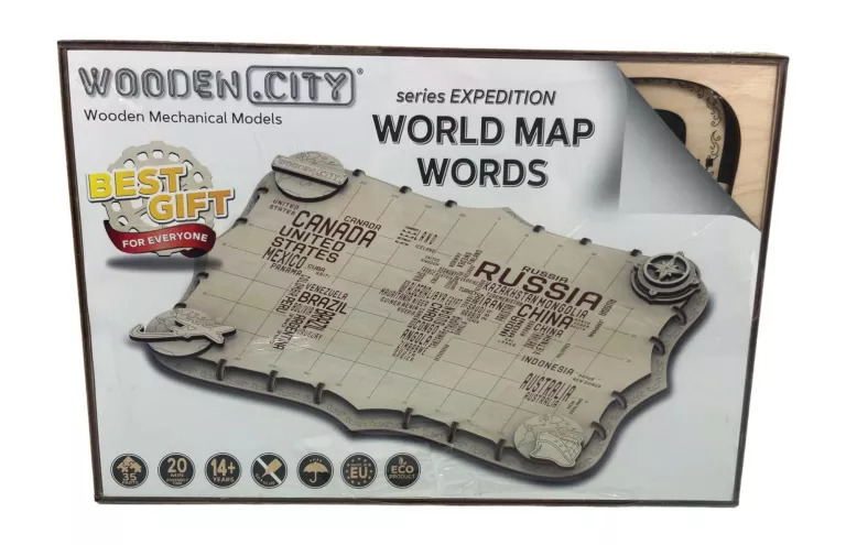DREWNIANE PUZZLE 3D NA ŚCIANĘ - EKSPEDYCYJNA MAPA