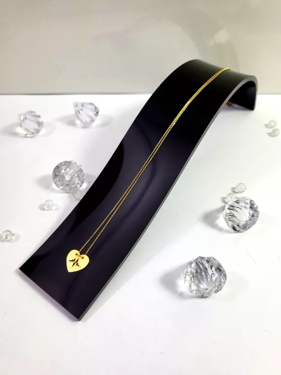 ZŁOTA CELEBRYTKA Z LINIĄ ŻYCIA W SERCU 47CM 585 1,01G