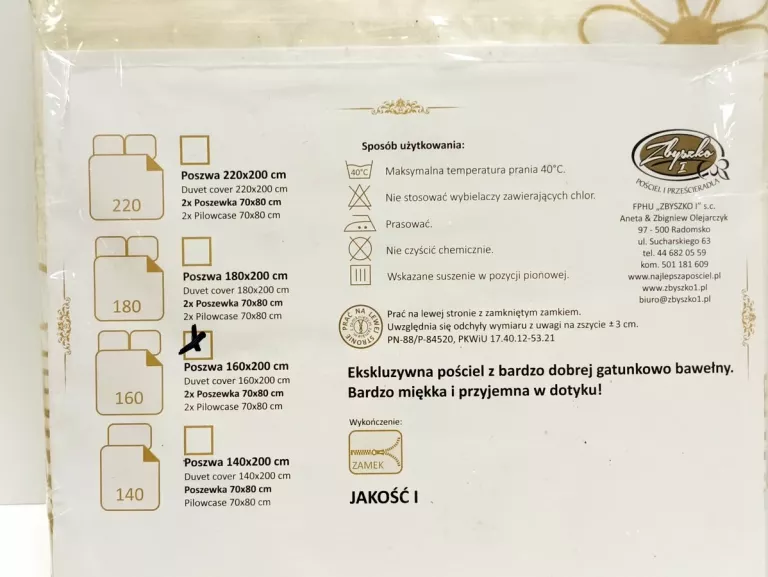 komplet-poscieli-zbyszko-i-koldra-160cm-x-200-stan-powystawowy