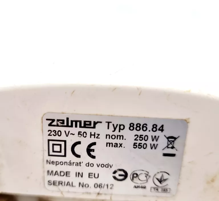 MASZYNKA DO MIELENIA MIĘSA ZELMER TYP 886.84