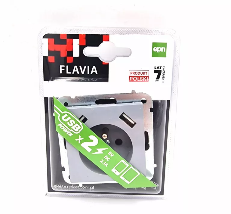 GNIAZDO POJEDYNCZE Z ŁADOWARKĄ 2X USB SZARE