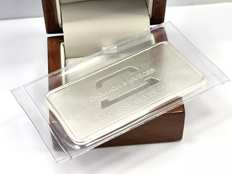 SREBRO SZTABKA 50G 999 CHOJNACKI & KWIECIEŃ FINE SILVER