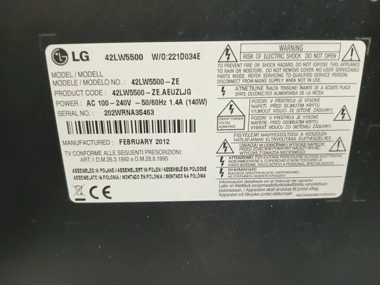 TELEWIZOR LED CINEMA 3D SMART TV LG 42LW5500