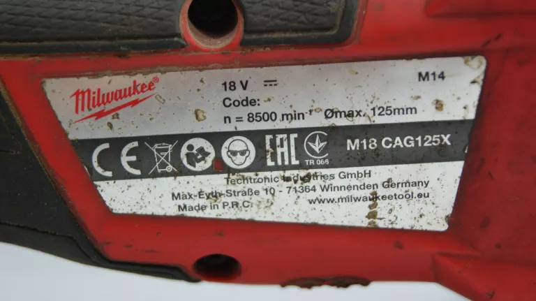 SZLIFIERKA KĄTOWA MILWAUKEE CAG125X