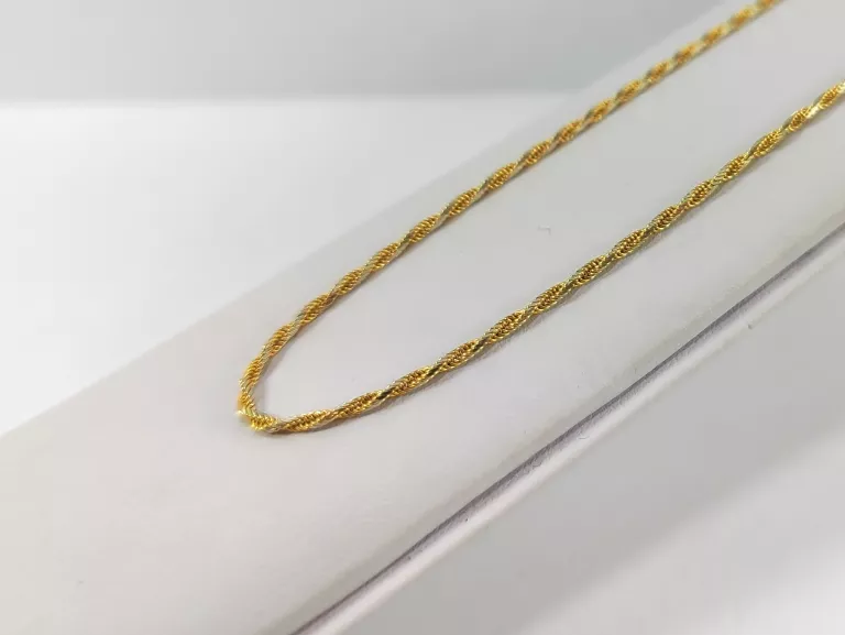 ŁAŃCUSZEK BIAŁE I ŻÓŁTE ZŁOTO 5,7G 750 57CM