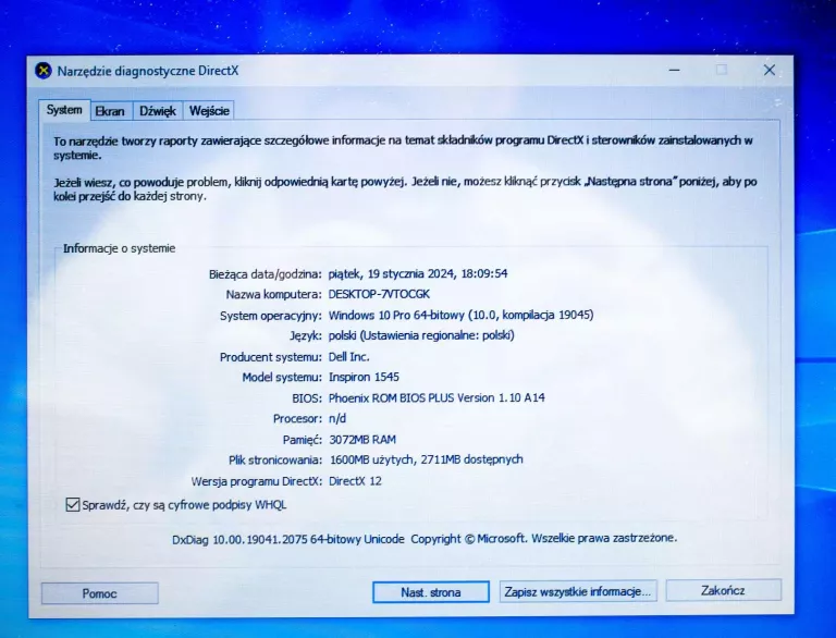 LAPTOP DELL INSPIRON 1545
