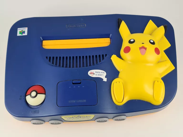KONSOLA NINTENDO 64 PIKACHU EDITION, 3X PAD, OKABLOWANIE