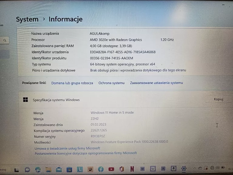 LAPTOP LENOVO IDEAPAD 1 14ADA05