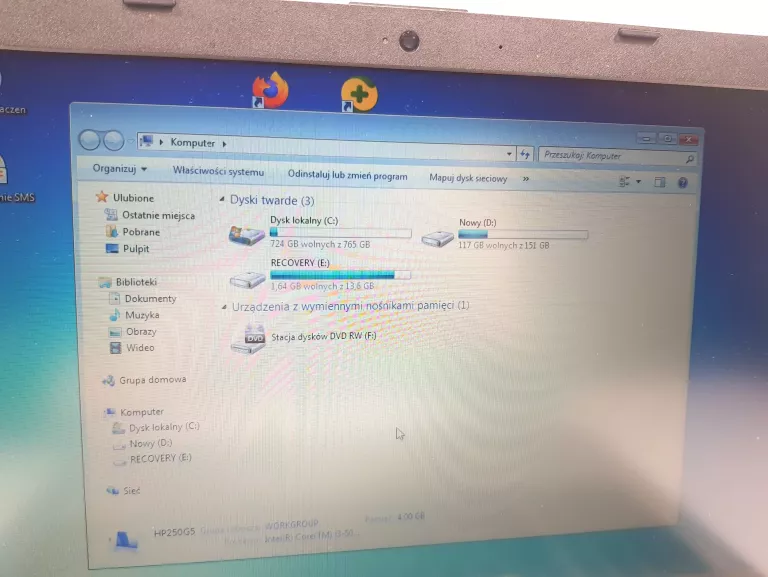 LAPTOP HP 250 G5 LEKKO ZWIESZA SIĘ TOUCHPAD
