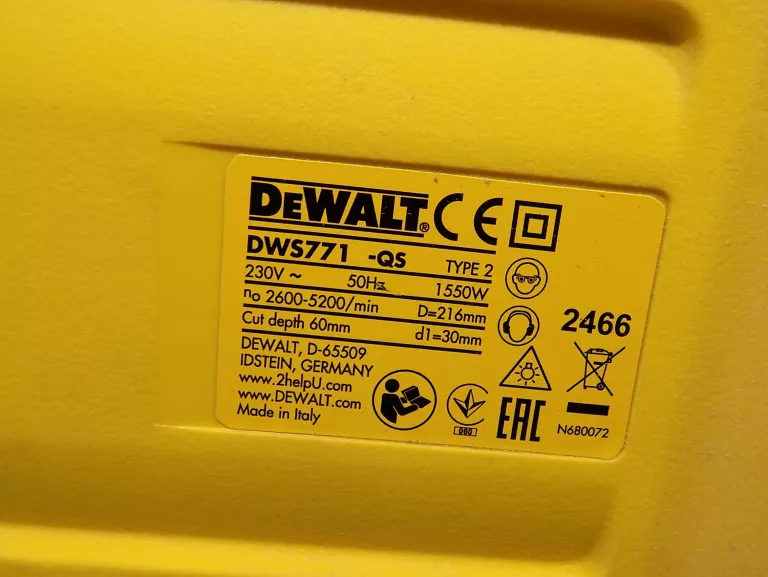 PILARKA UKOSOWA UKOŚNICA DEWALT DWS771 1600W 216MM