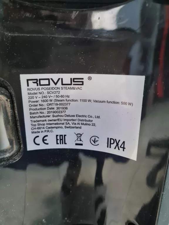ODKURZACZ ROVUS STEAM VACUUM CLEANER SCV272
