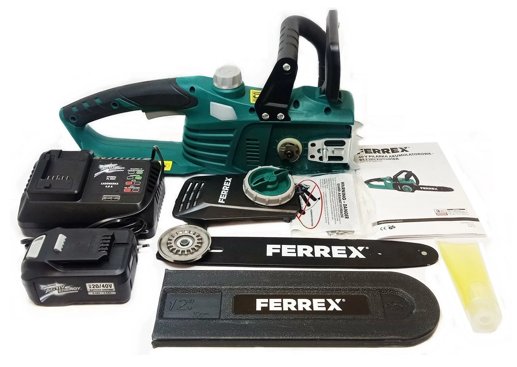 pilarka-akumulatorowa-ferrex-40v-akumulator-ladowarka-stan-uzywany