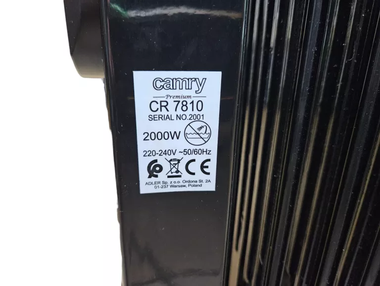 GRZEJNIK OLEJOWY CAMRY CR 7810 2000W