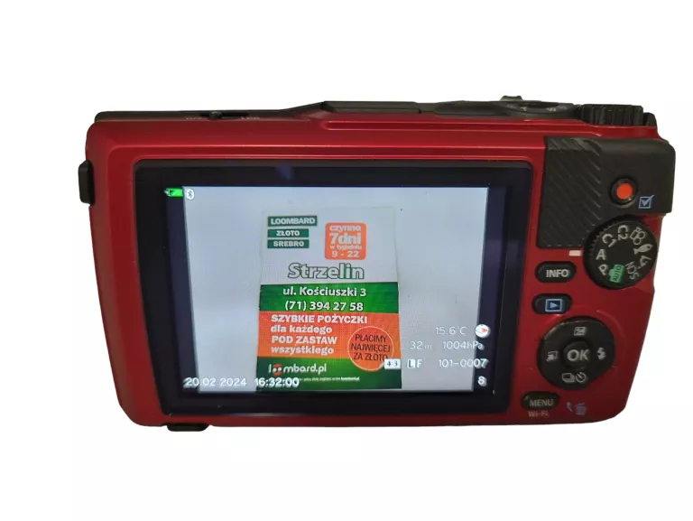APARAT CYFROWY OLYMPUS  OM SYSTEM TG-7 F2.0 4K 12,7MPX CZERWONY