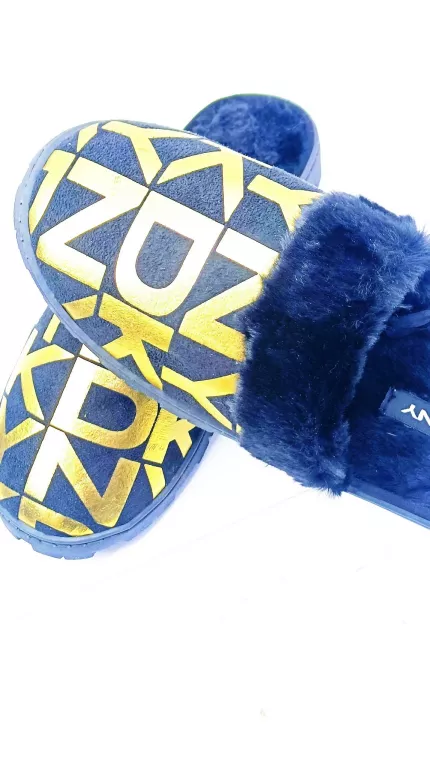 KLAPKI DAMSKIE CZARNO ZŁOTE DKNY 38