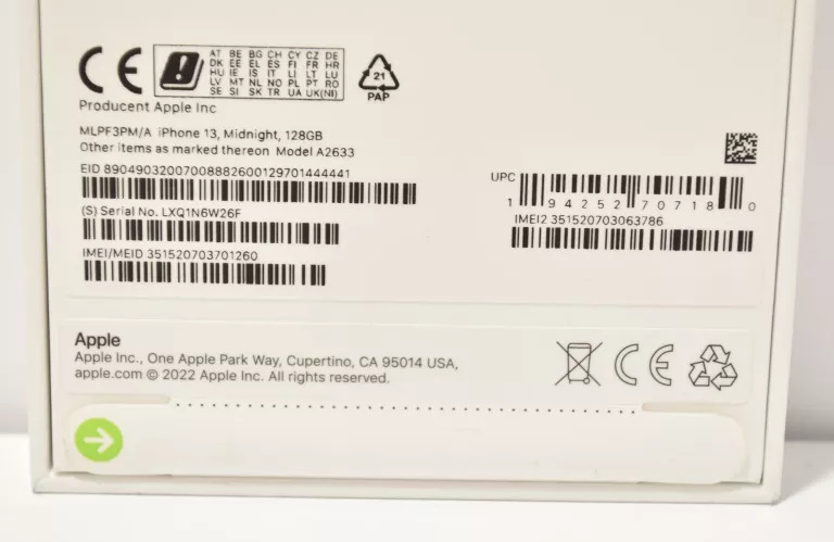 TELEFON APPLE IPHONE 13 128GB  PÓŁNOC