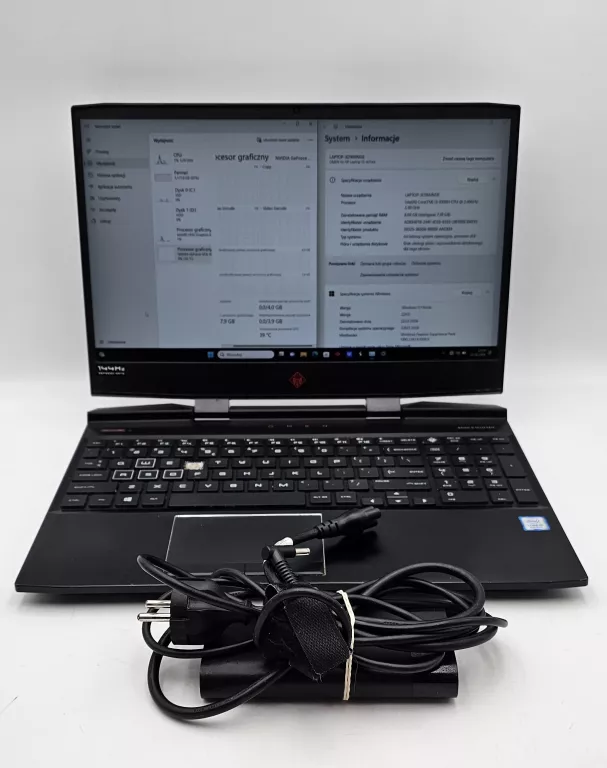 HP OMEN 15 I5-9300H 8GB 256GBSSD 1 TB HDD GTX1650 4GB WIN11H + ZASILACZ