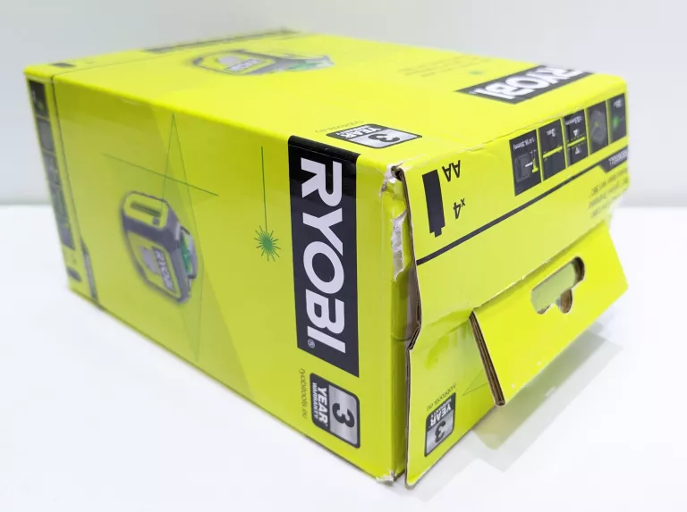LASER LINIOWY KRZYŻOWY ZIELONY PŁASZCZYZNOWY 25M 3D 360 RYOBI RB360GLL